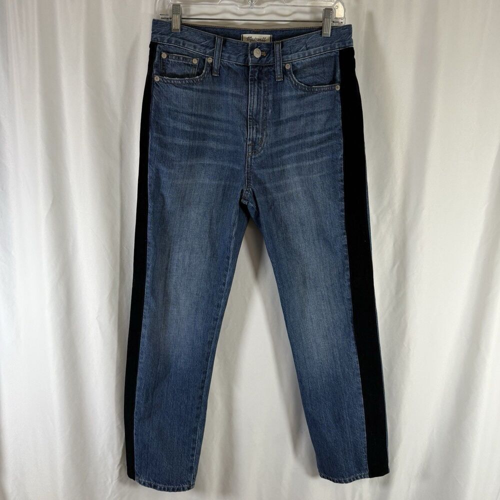 Madewell The Perfect Vintage Jeans Women's 28 Medium Wash Velvet Trim Straight L